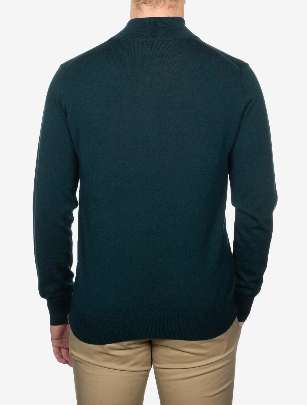 Half Zip Mock Neck Jumper Green