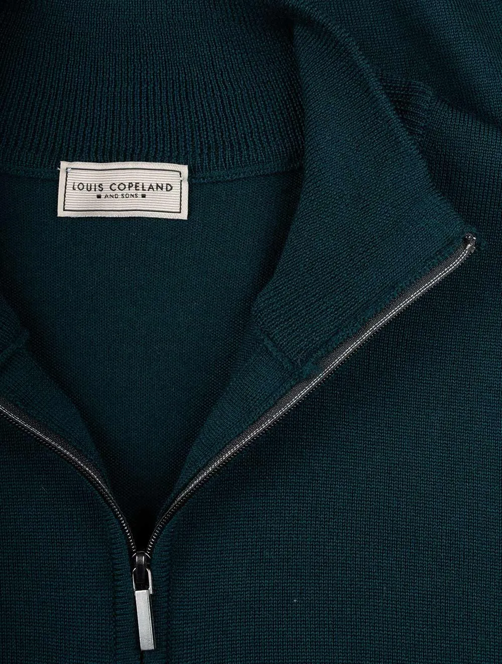 Half Zip Mock Neck Jumper Green