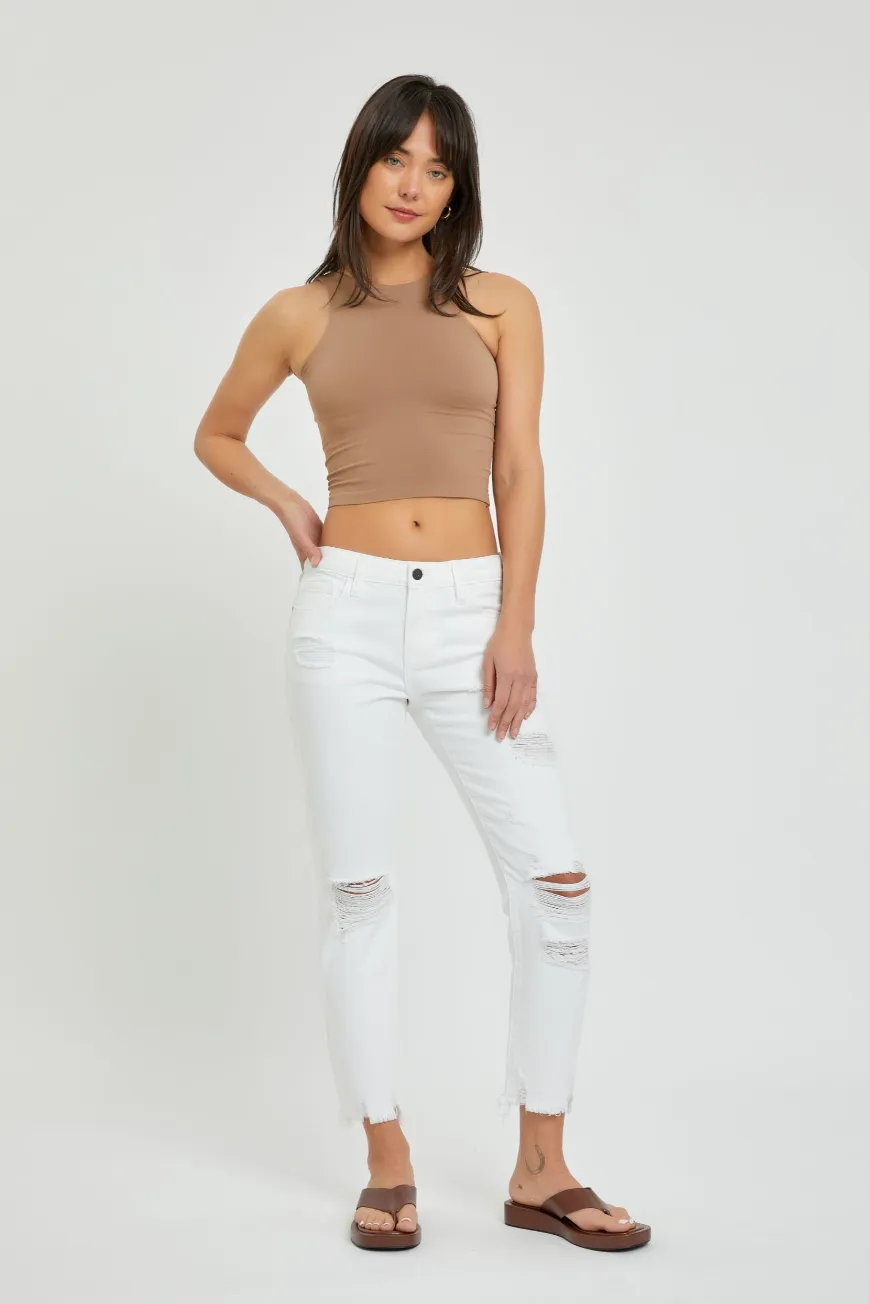 Hidden Jeans White Boyfriend Jeans