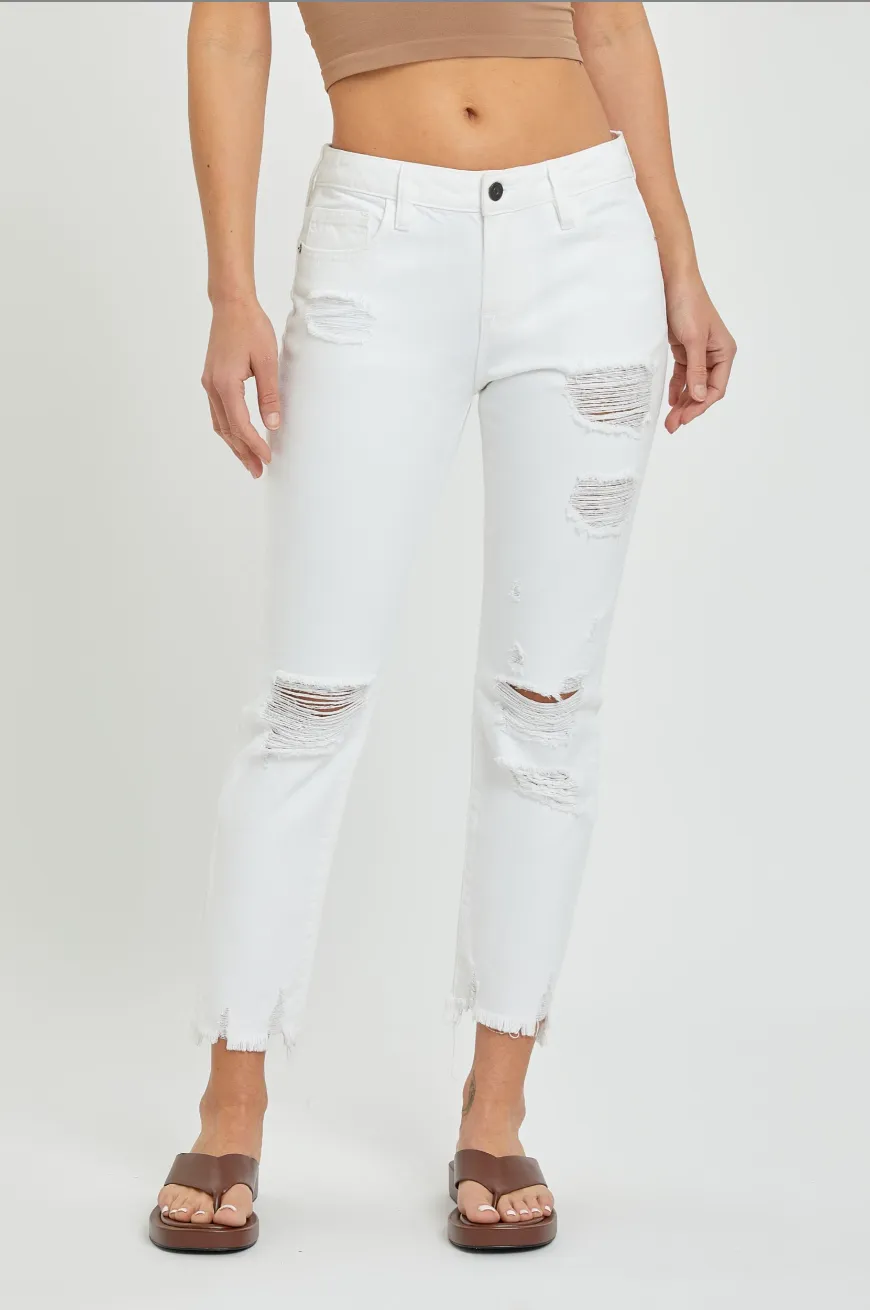 Hidden Jeans White Boyfriend Jeans