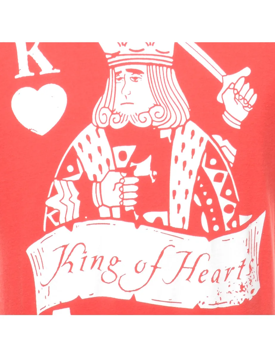 King Of Hearts Printed T-shirt - M