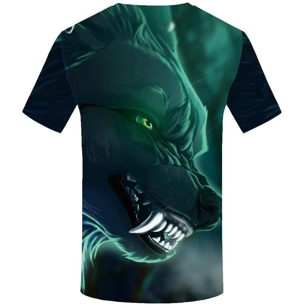 KYKU Wolf T shirt Men Animal Tshirt Anime Character T shirts Funny Forest T-shirt 3d Beauty Tshirts Print Mens Clothing Hip hop