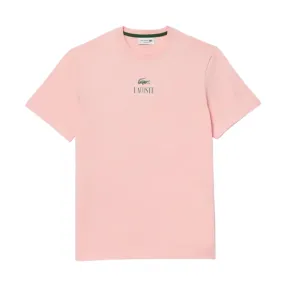 Lacoste Regular Fit Cotton Jersey Branded T-shirt (Waterlily Pink)