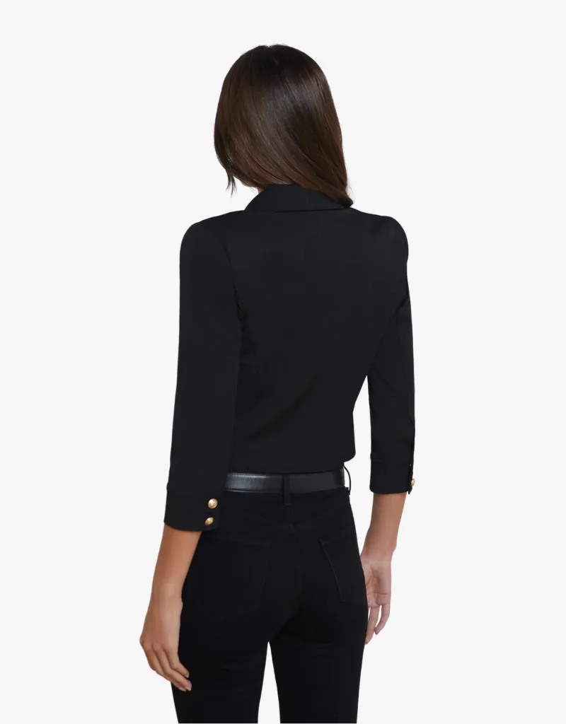 L'agnece Kumi Cropped Jacket in Black