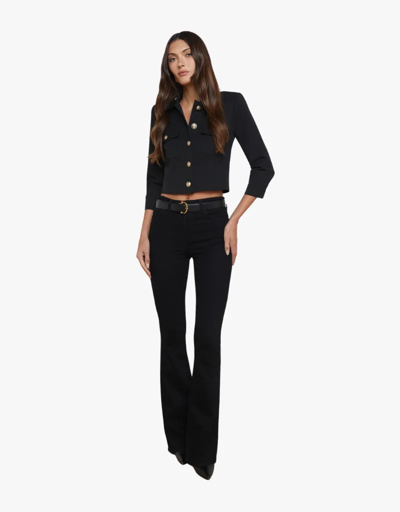 L'agnece Kumi Cropped Jacket in Black