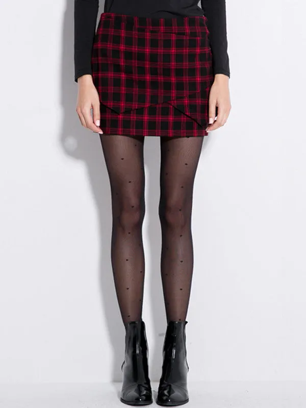 layered piece plaid skirt