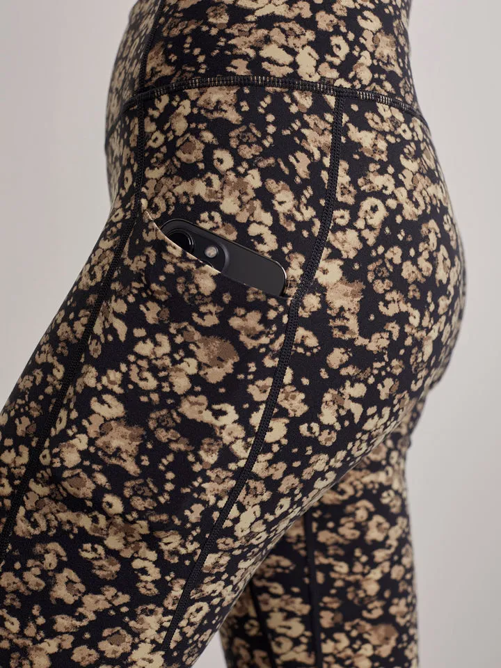 Let's Go Running Legging Sand Speckle Leopard