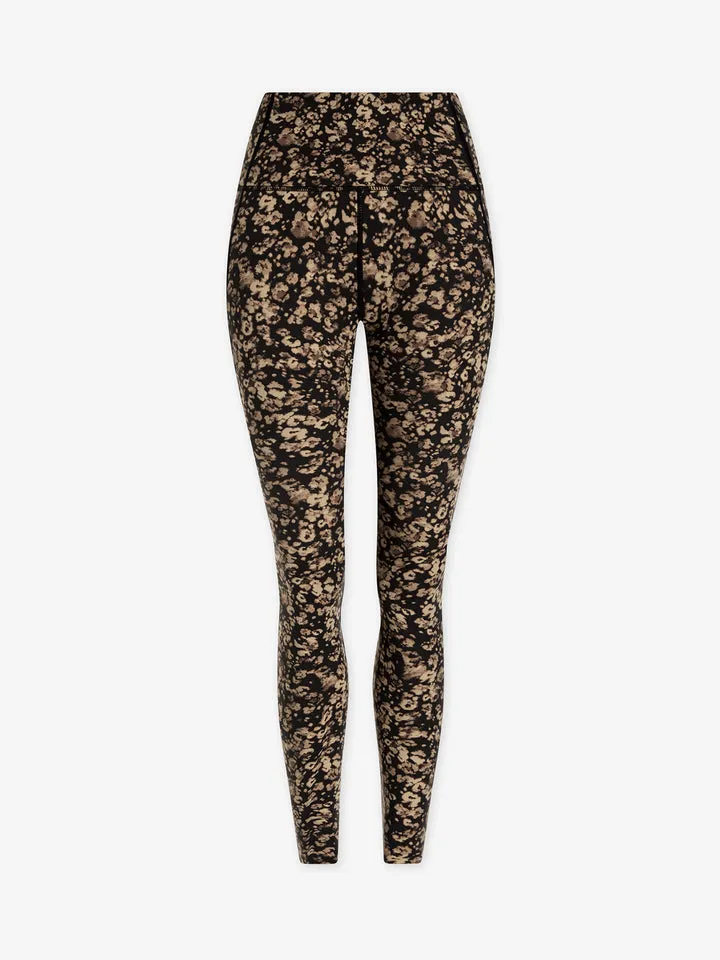 Let's Go Running Legging Sand Speckle Leopard