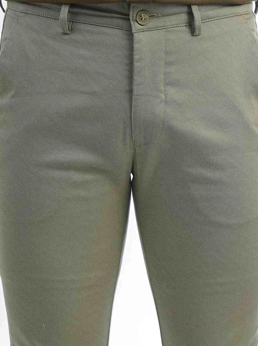 Light Green Solid Super Slim Fit Casual Trouser | Greenfibre