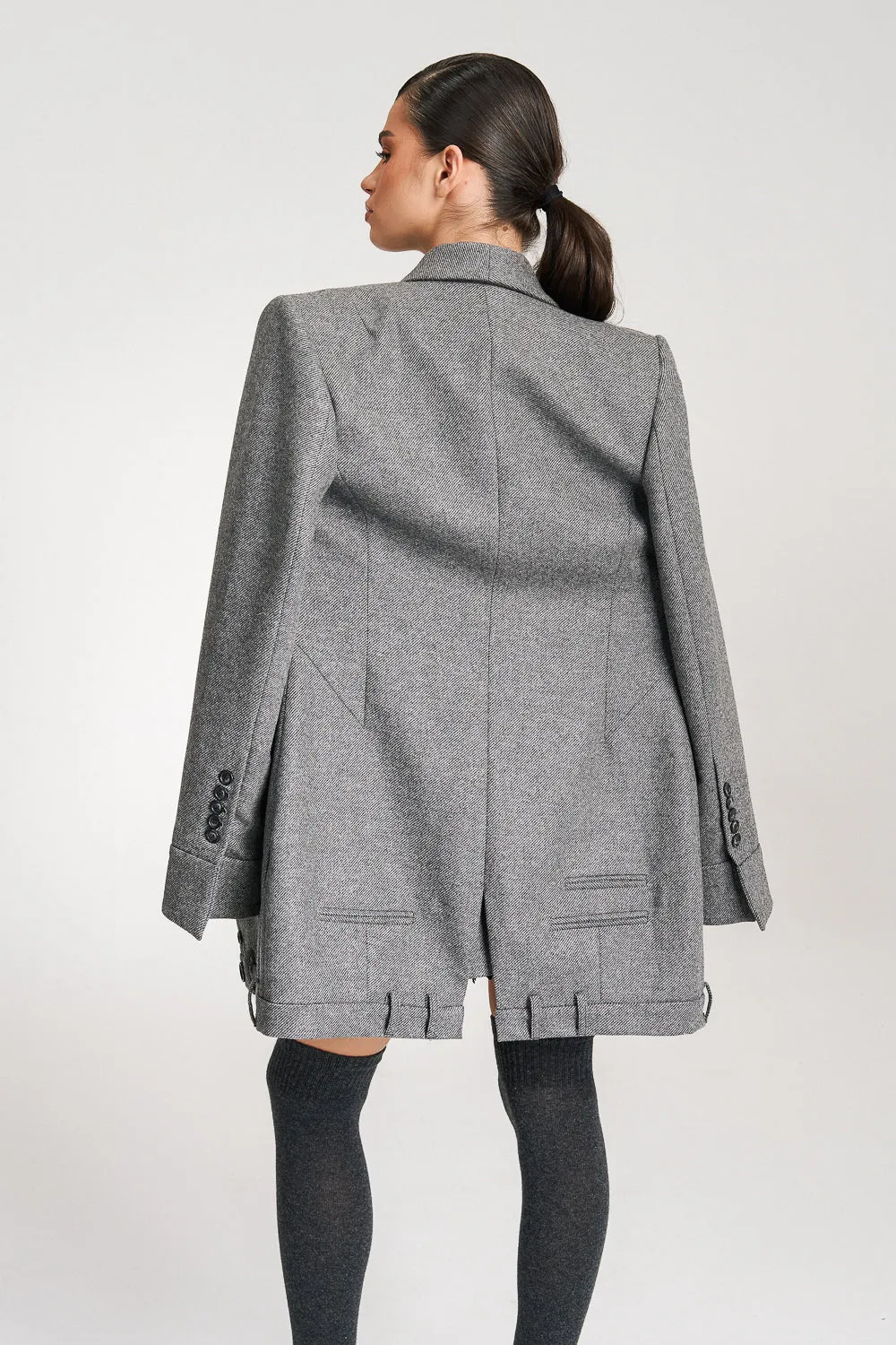 'Lima' Grey Wool Layer Suit Blazer with Vest