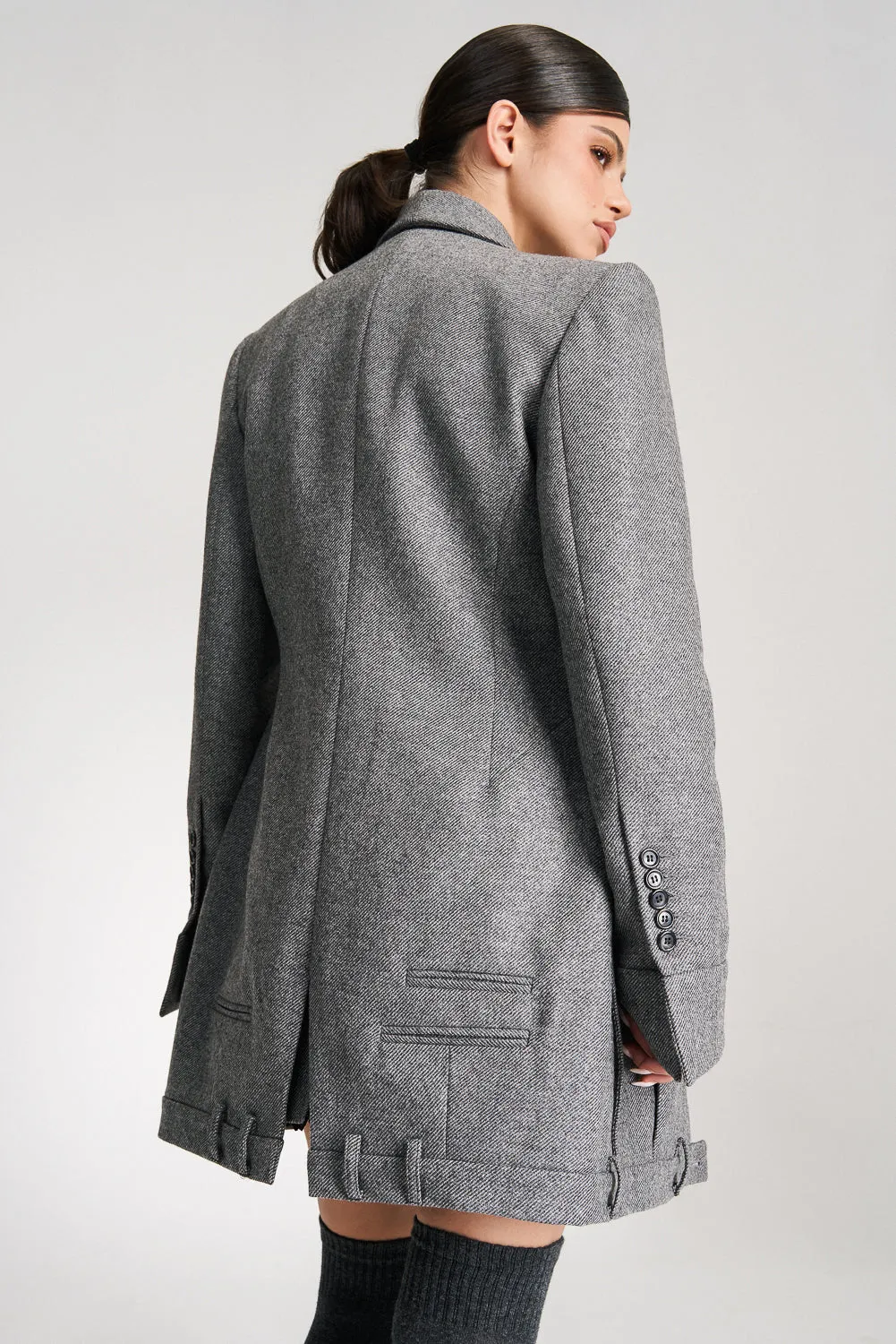 'Lima' Grey Wool Layer Suit Blazer with Vest