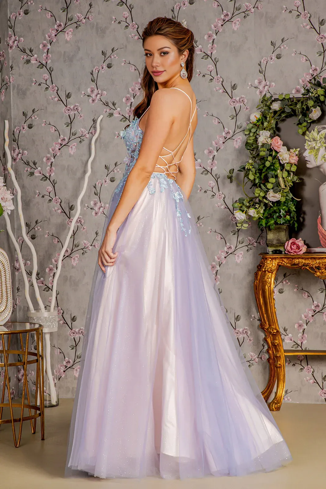 Long Dress Slip Dress With Embroidery Backless Prom Dress