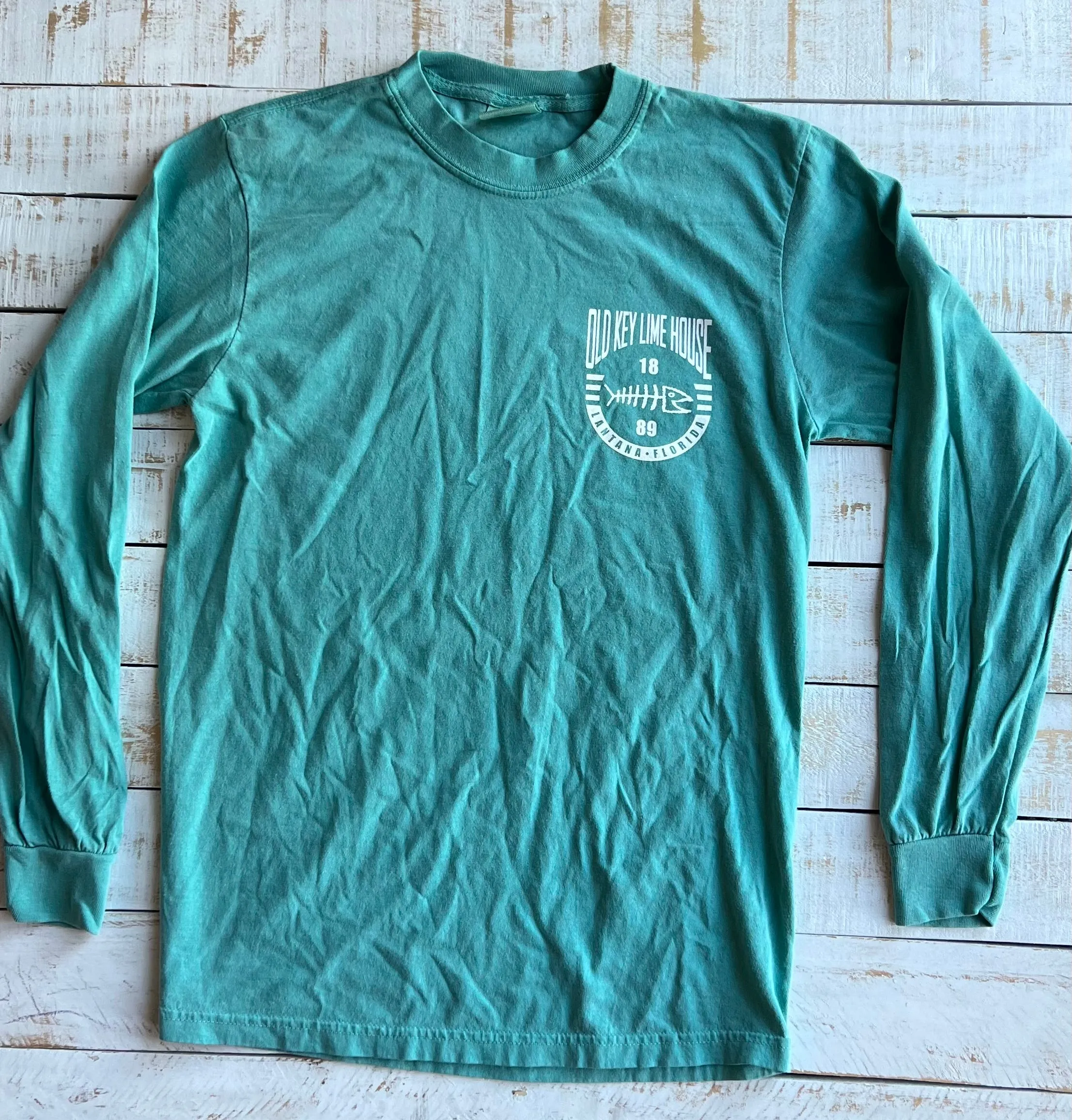 Long Sleeve Bad to the Bonefish T-shirt, Seafoam