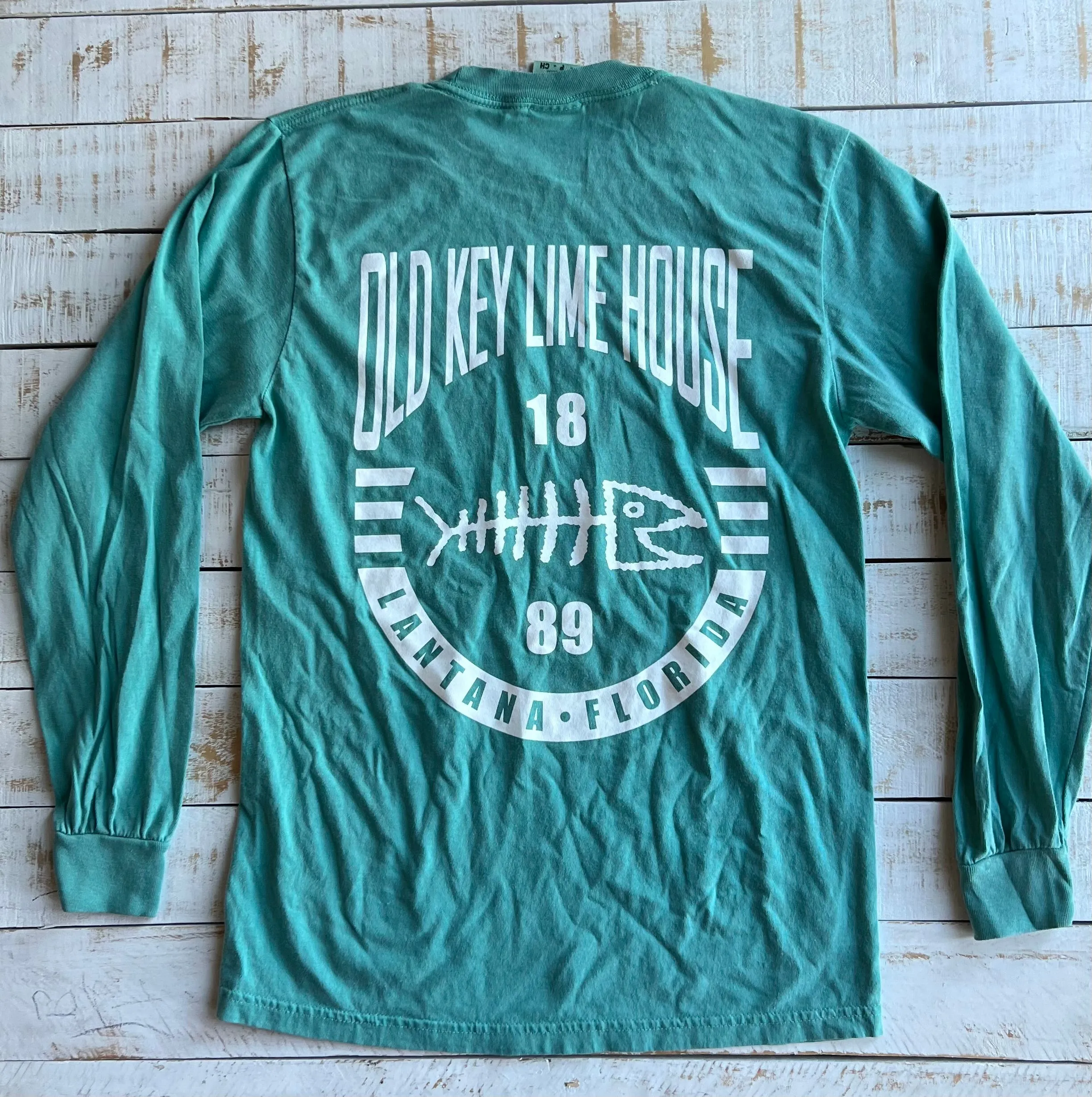 Long Sleeve Bad to the Bonefish T-shirt, Seafoam