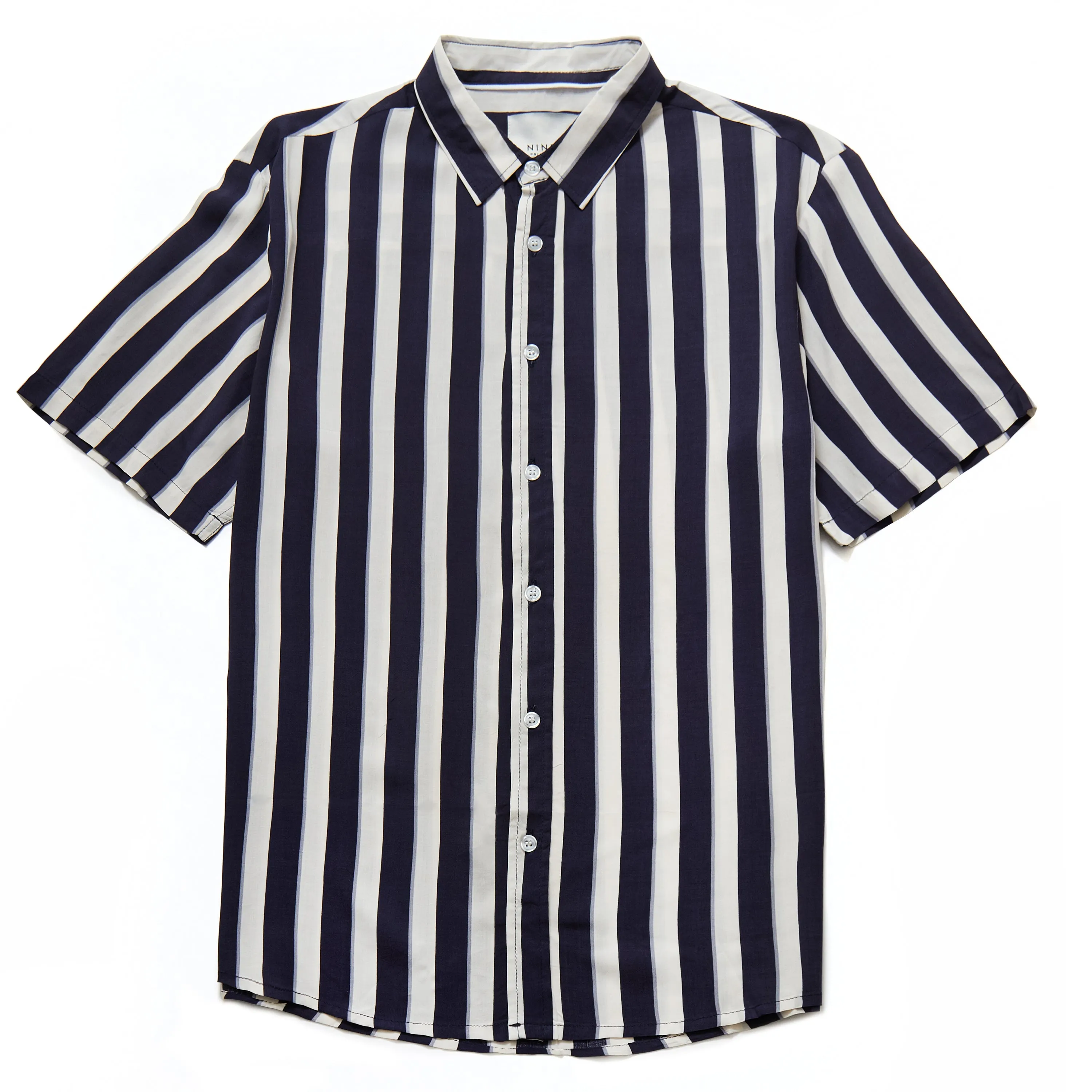 Mario Vertical Stripe Shirt in Off White/Navy