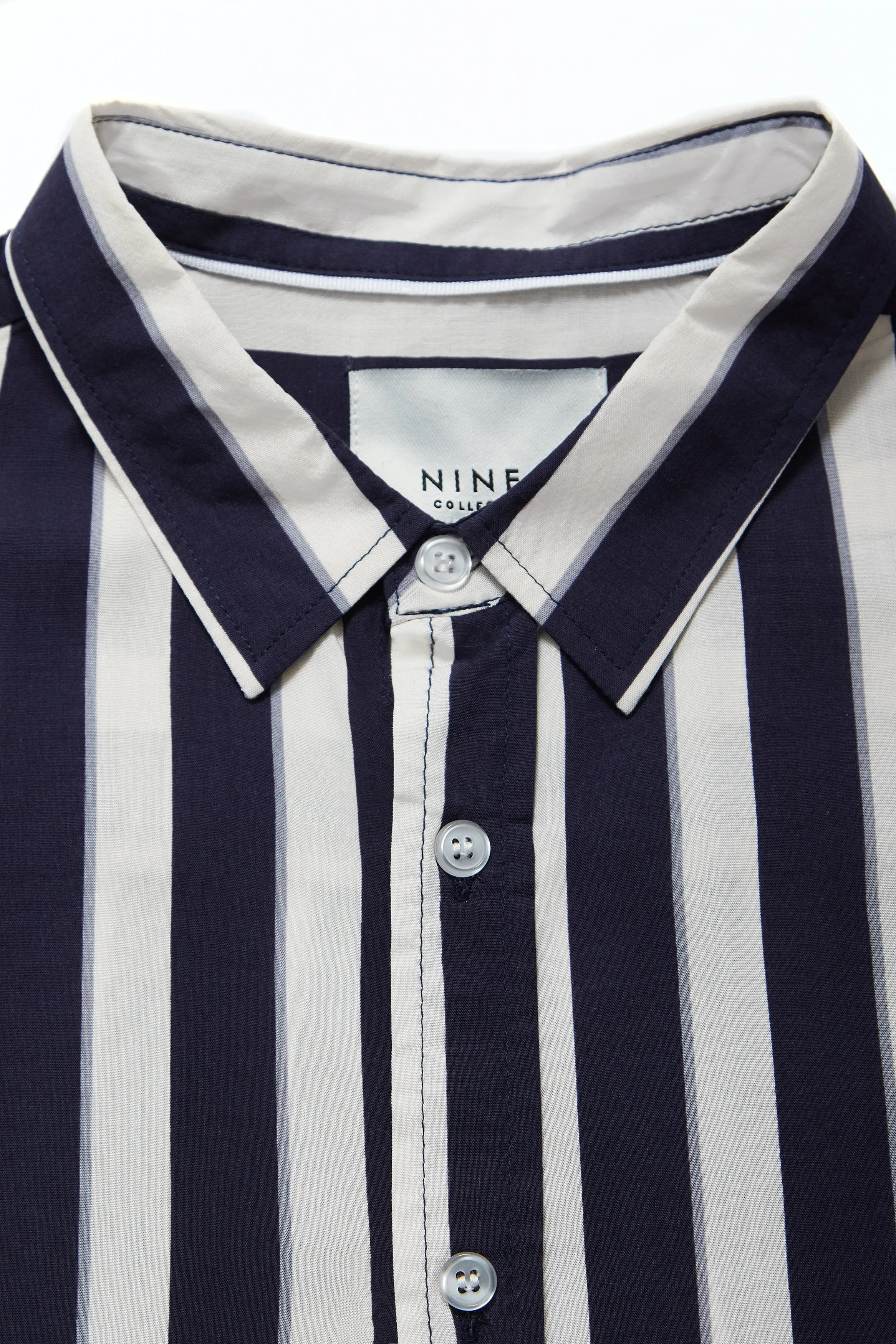 Mario Vertical Stripe Shirt in Off White/Navy