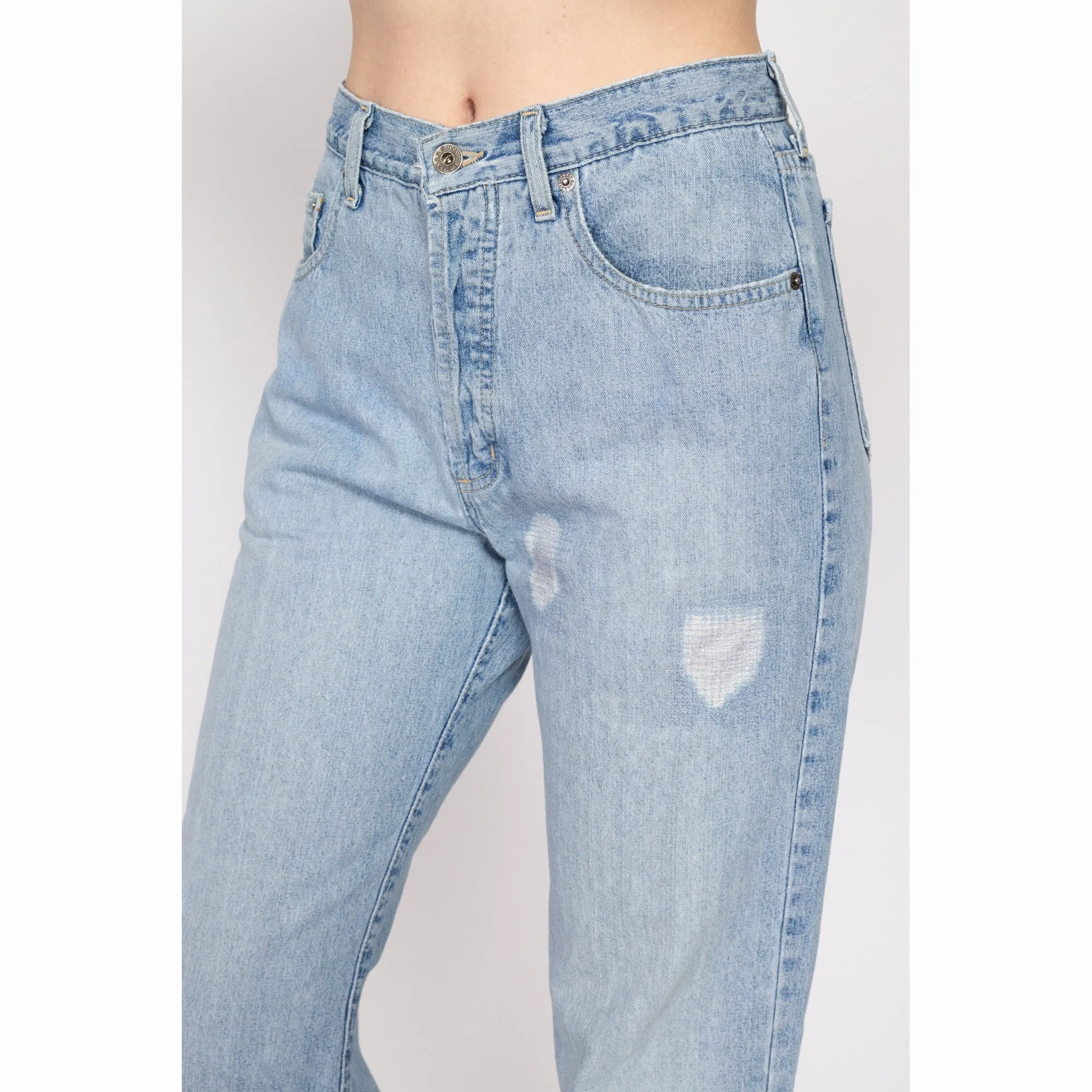 Med-Lrg 90s Guess Light Wash Distressed Jeans