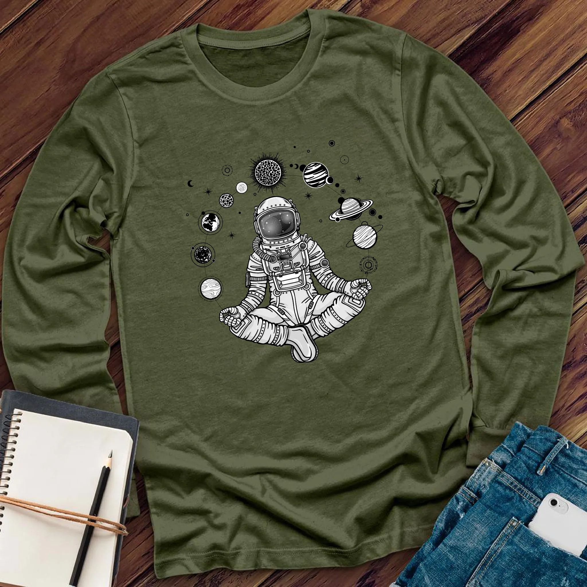 Meditating Astronaut Long Sleeve