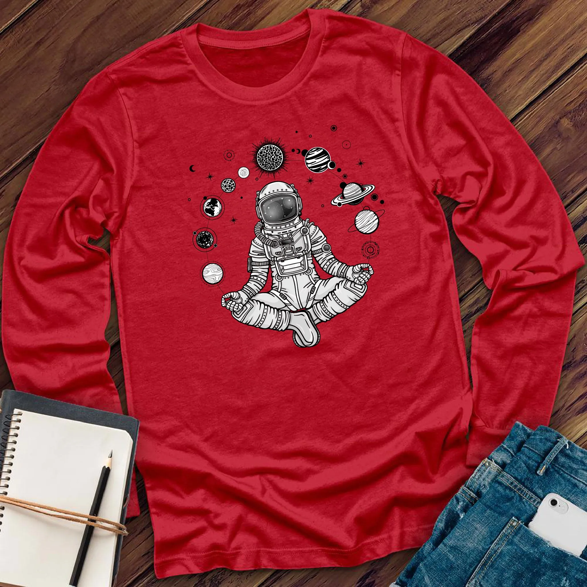 Meditating Astronaut Long Sleeve