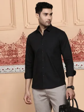 Men 100% Cotton Shirt Classic Black