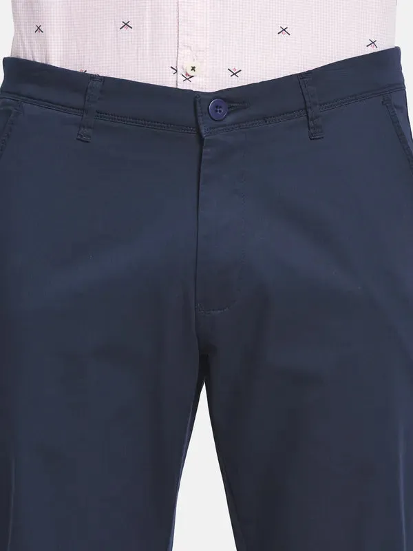 Men Navy Blue Chinos Trousers