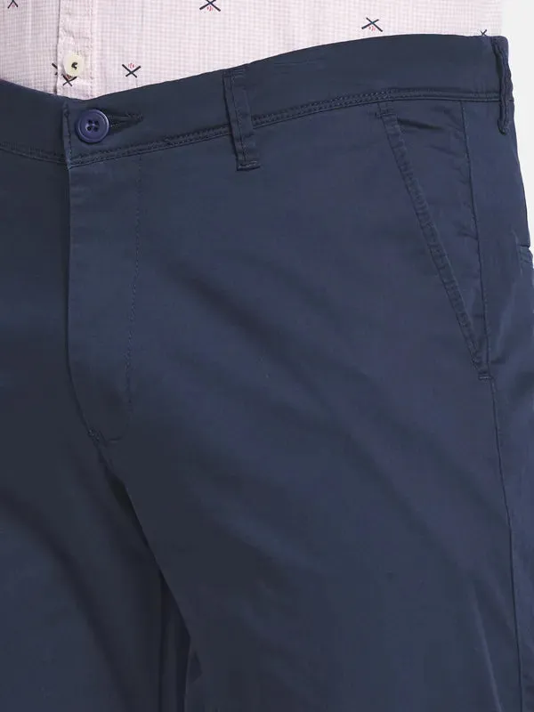 Men Navy Blue Chinos Trousers