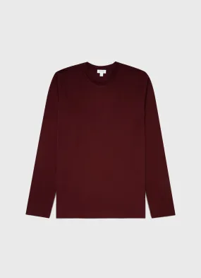 Men's Long Sleeve Riviera Midweight T-shirt in Maroon