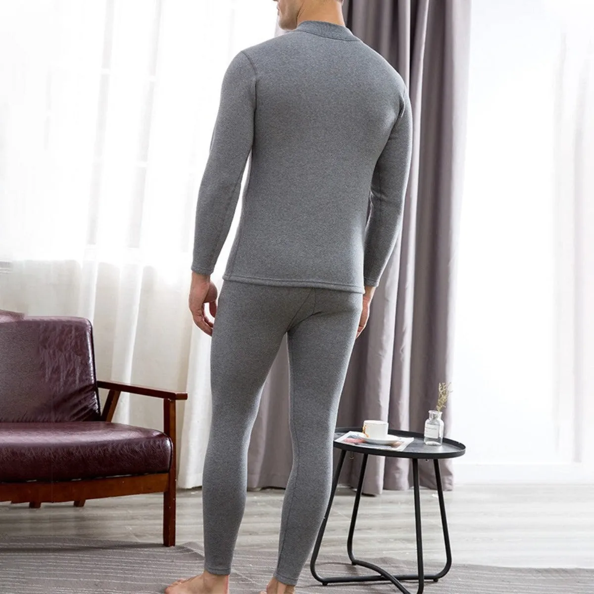 Men's Soft Winter Thermal Underwear - Light Gray