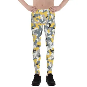 Men's Yellow Camo Performance Leggings for Active Lifestyle