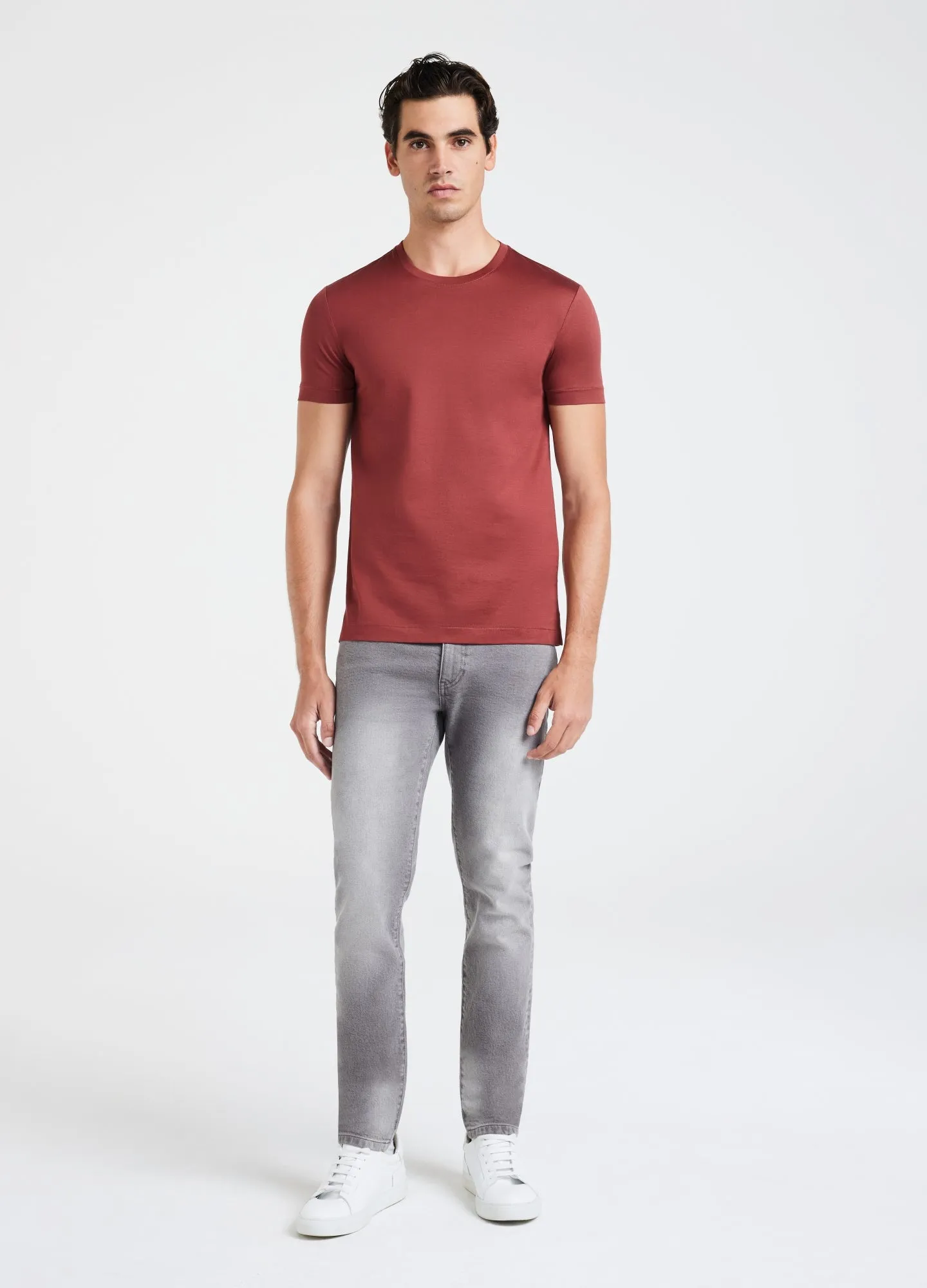 Mercerised Crew Neck T-Shirt Saffron