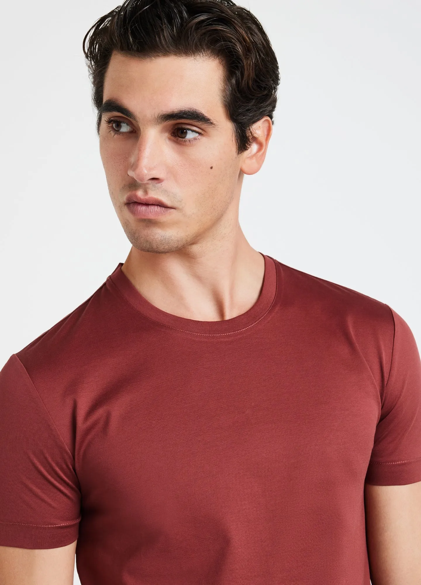 Mercerised Crew Neck T-Shirt Saffron