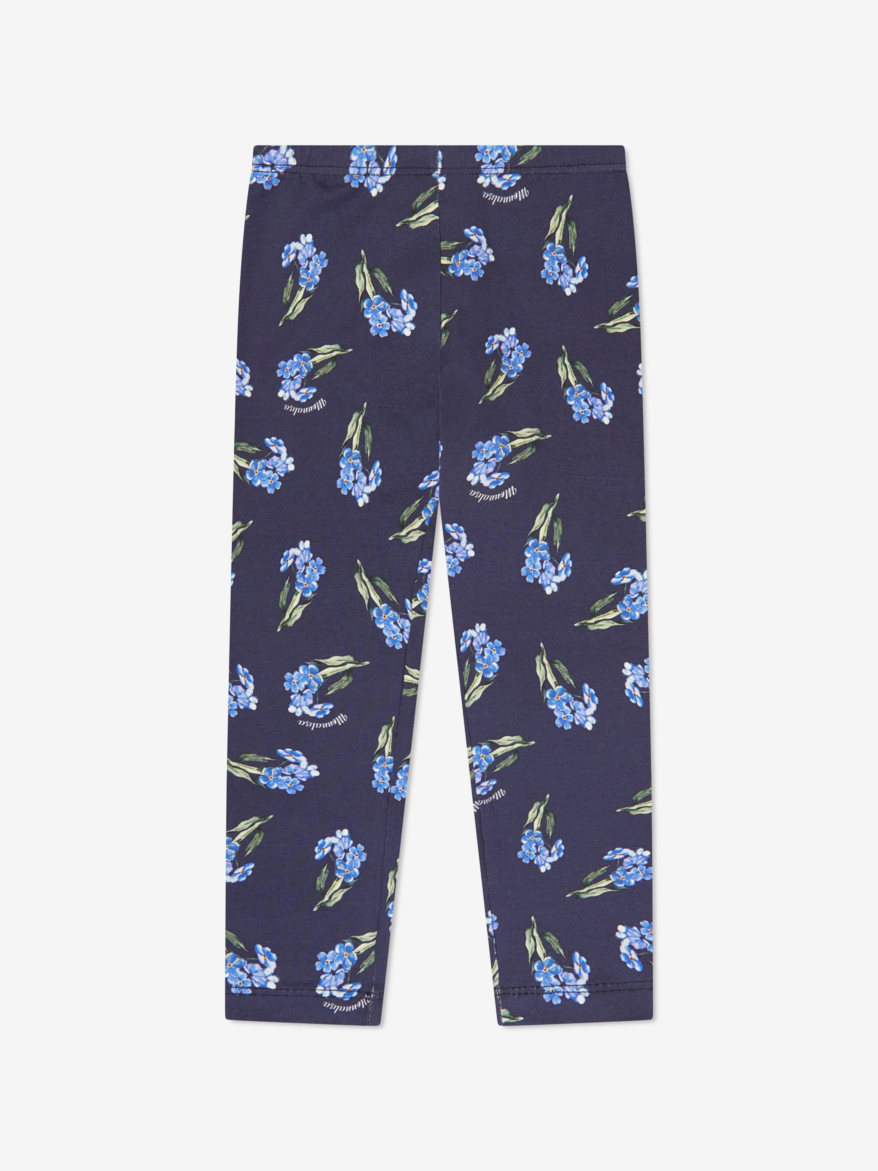 Monnalisa Girls Floral Leggings in Blue