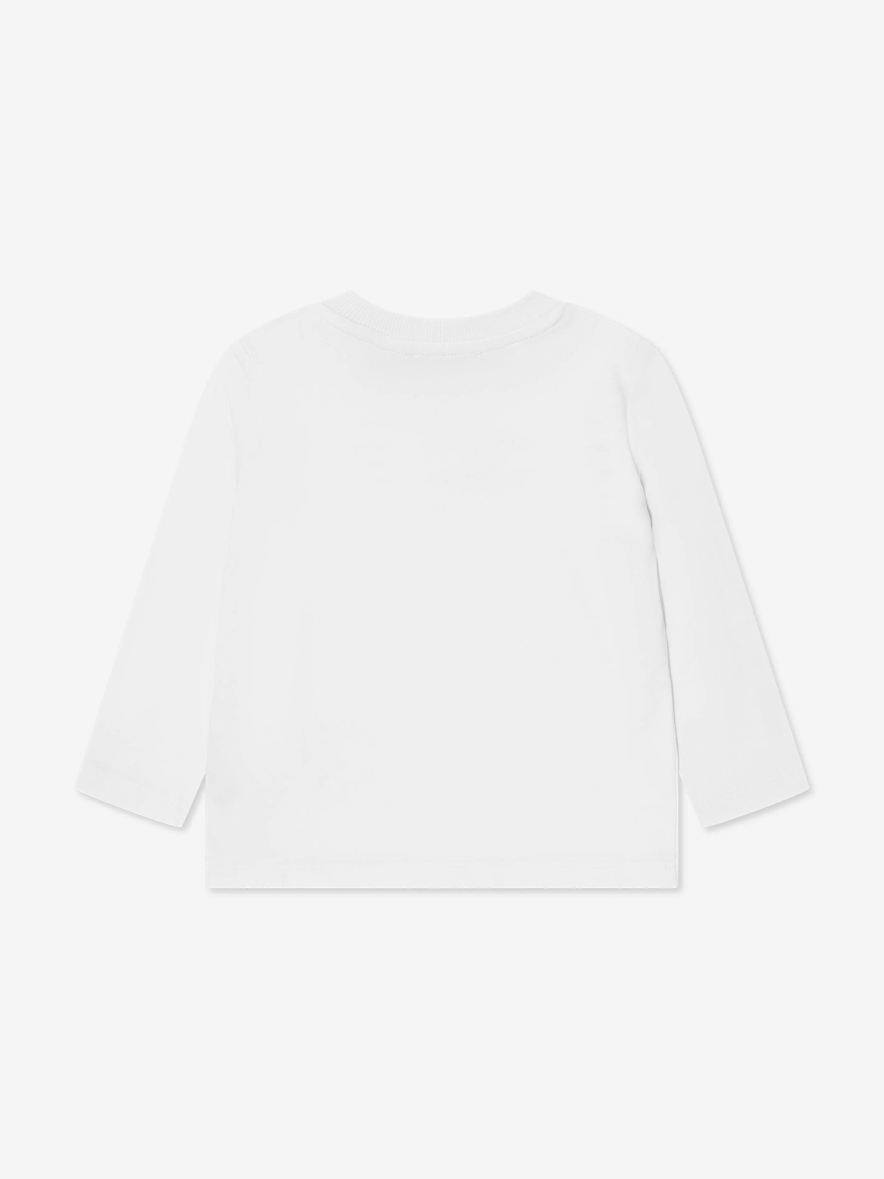 Moschino Baby Long Sleeve Logo T-Shirt in White