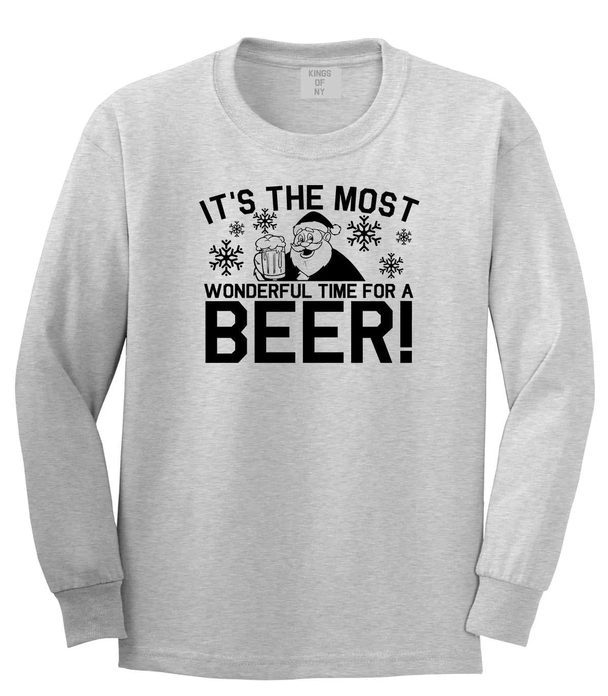 Most Wonderful Time Beer Funny Christmas Mens Long Sleeve T-Shirt