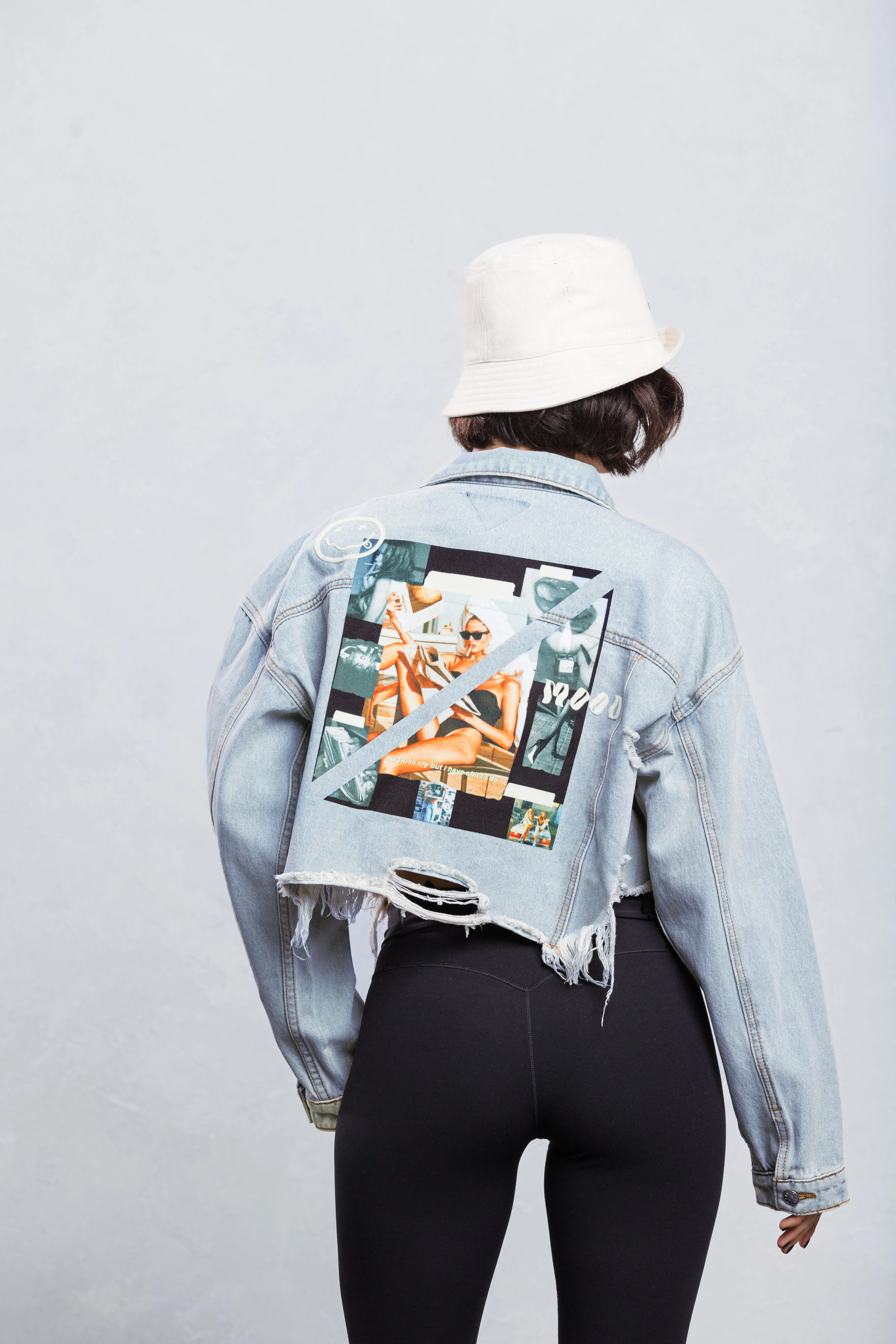 NOT IN THE MOOD Crop Denim Jacket