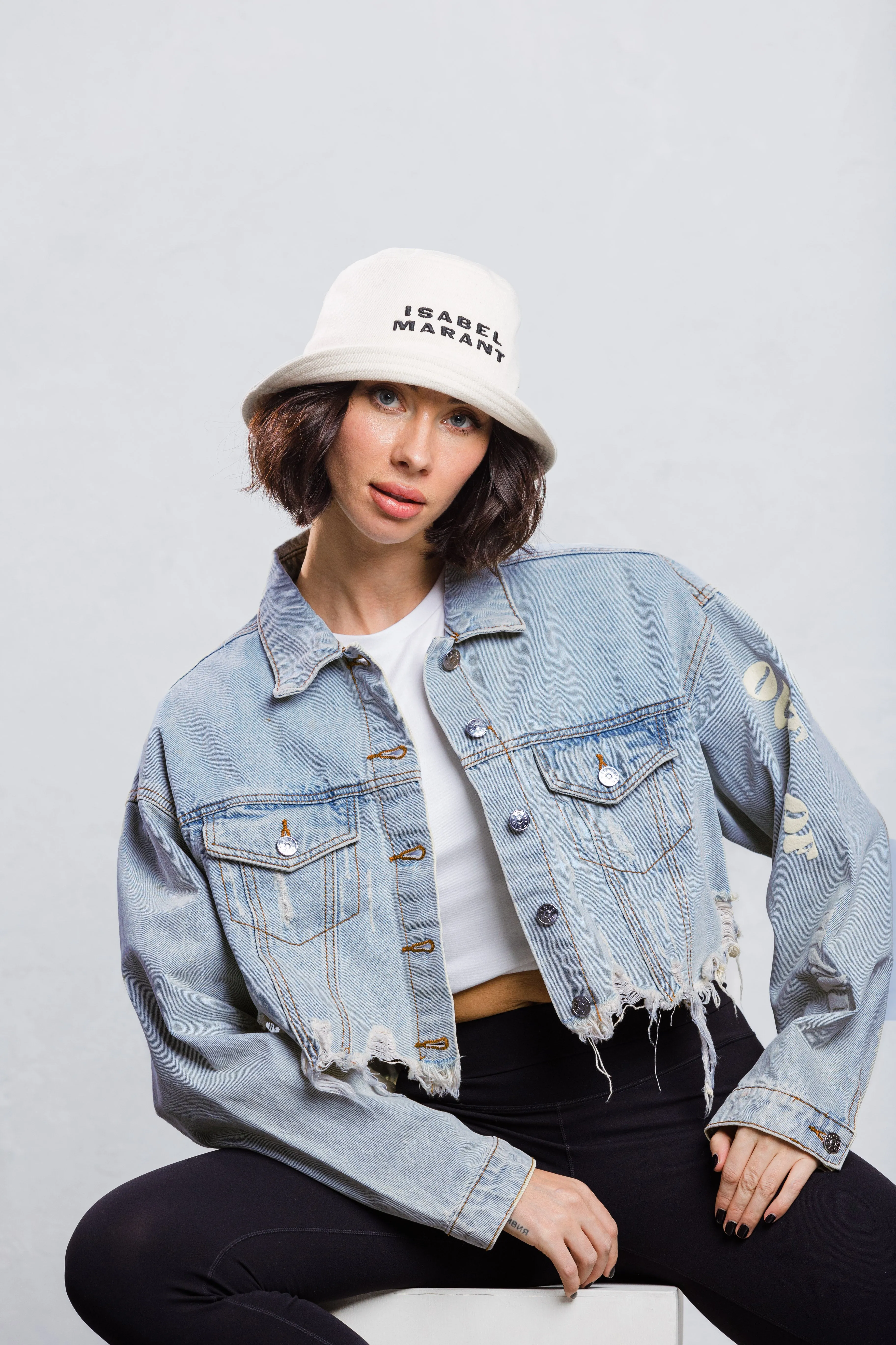 NOT IN THE MOOD Crop Denim Jacket