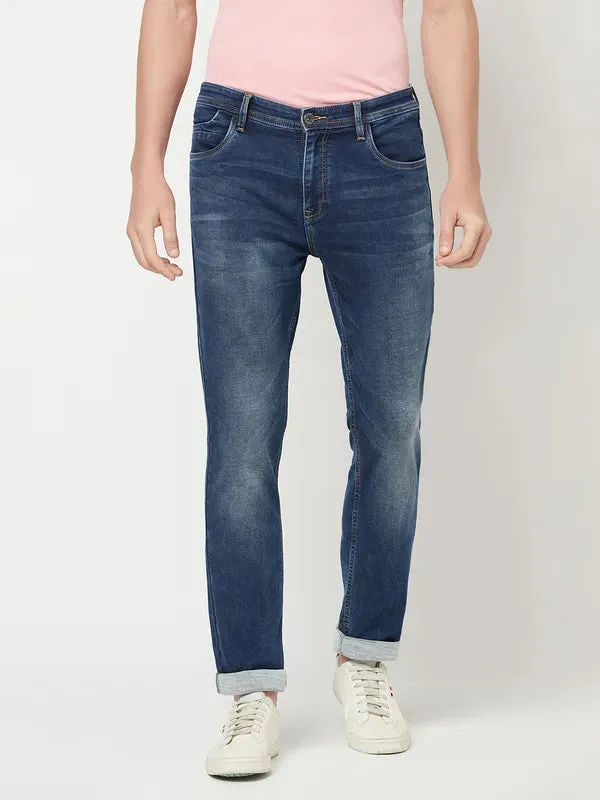 Octave Men Blue Low Distress Stretchable Jeans