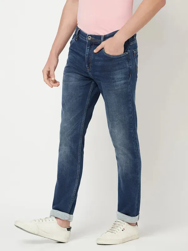 Octave Men Blue Low Distress Stretchable Jeans