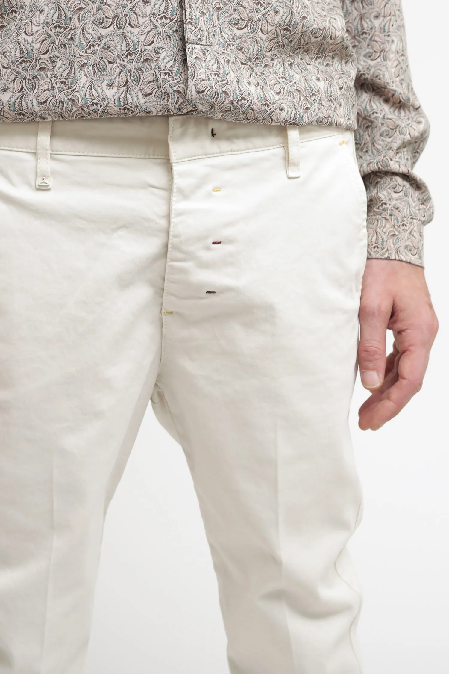 Pantalone Chinos Raso - Panna