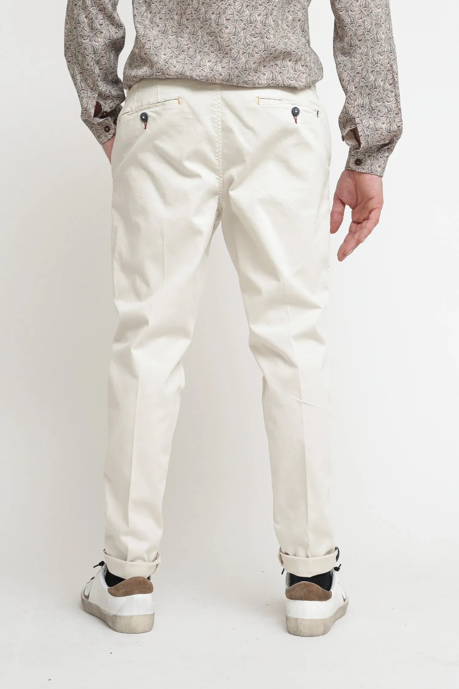 Pantalone Chinos Raso - Panna