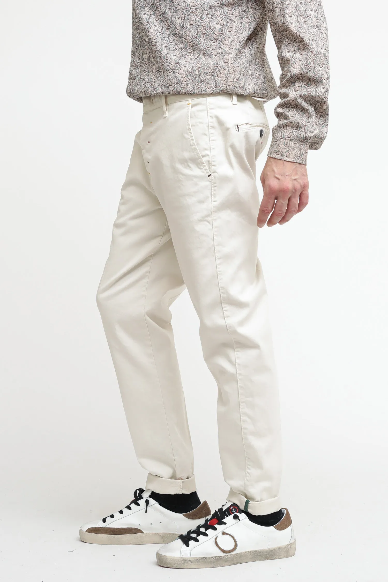 Pantalone Chinos Raso - Panna