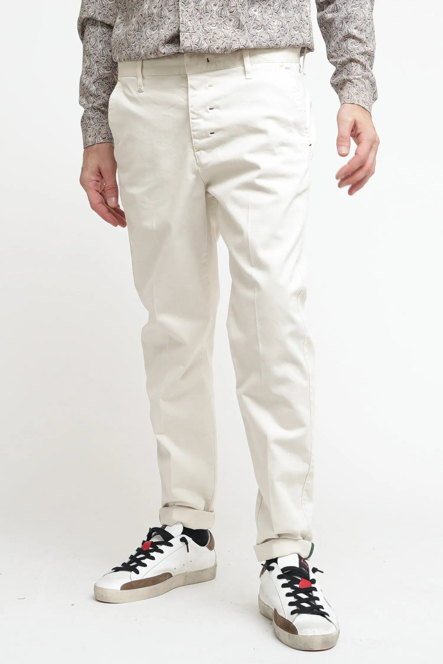 Pantalone Chinos Raso - Panna