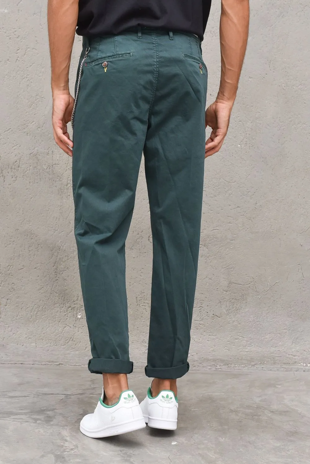 Pantaloni Chinos Slim-Verde Bottiglia