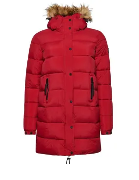 Parka Superdry con Capucha Roja Mujer