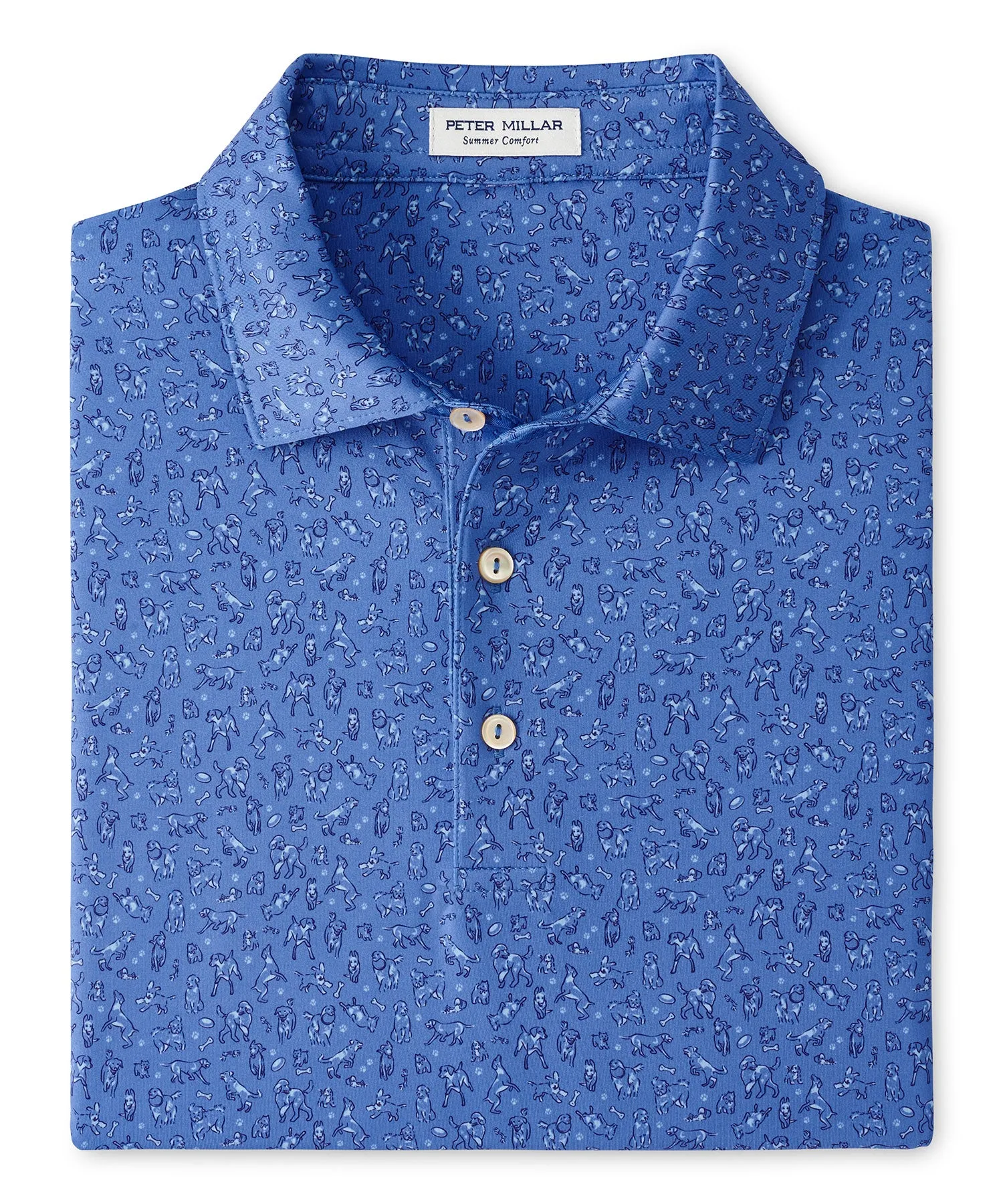 Peter Millar Short Sleeve Good Boy Print Polo Knit Shirt