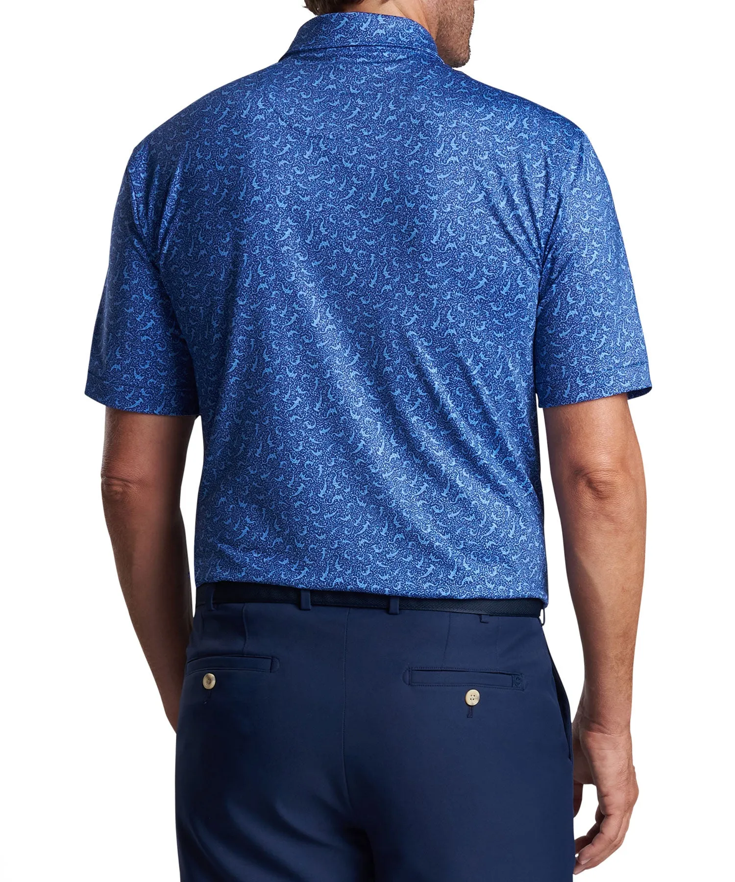 Peter Millar Short Sleeve Hammertime Print Polo Knit Shirt