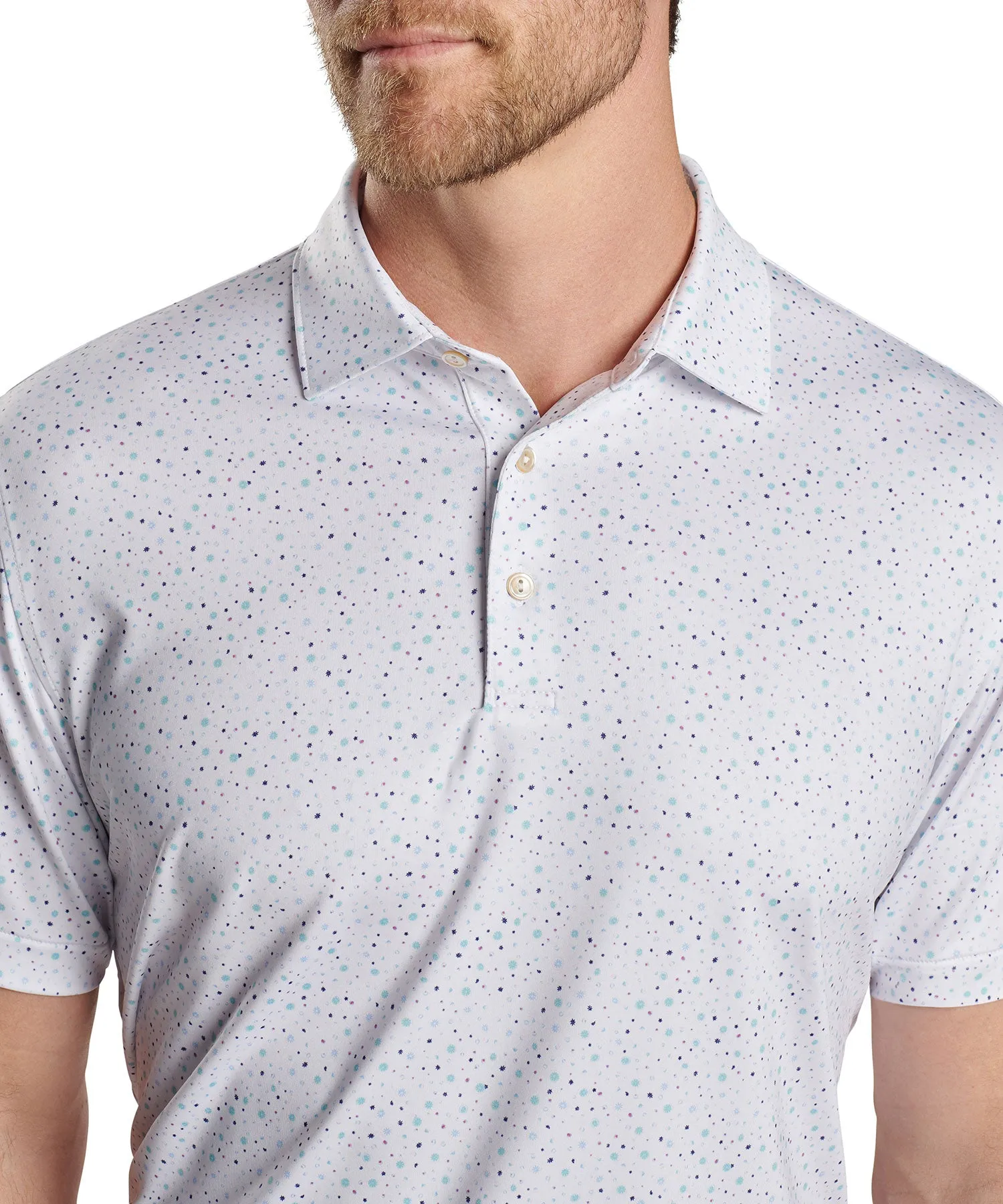 Peter Millar Short Sleeve 'Mulled Wine' Print Polo Knit Shirt