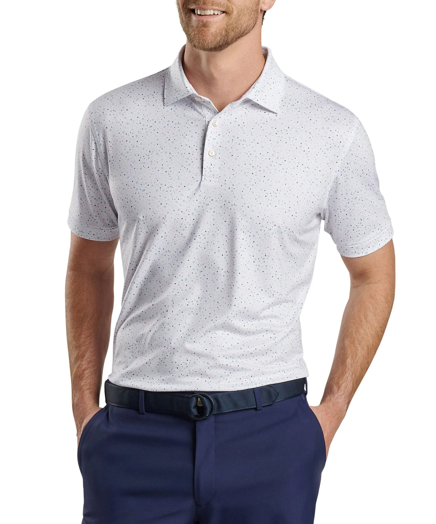 Peter Millar Short Sleeve 'Mulled Wine' Print Polo Knit Shirt