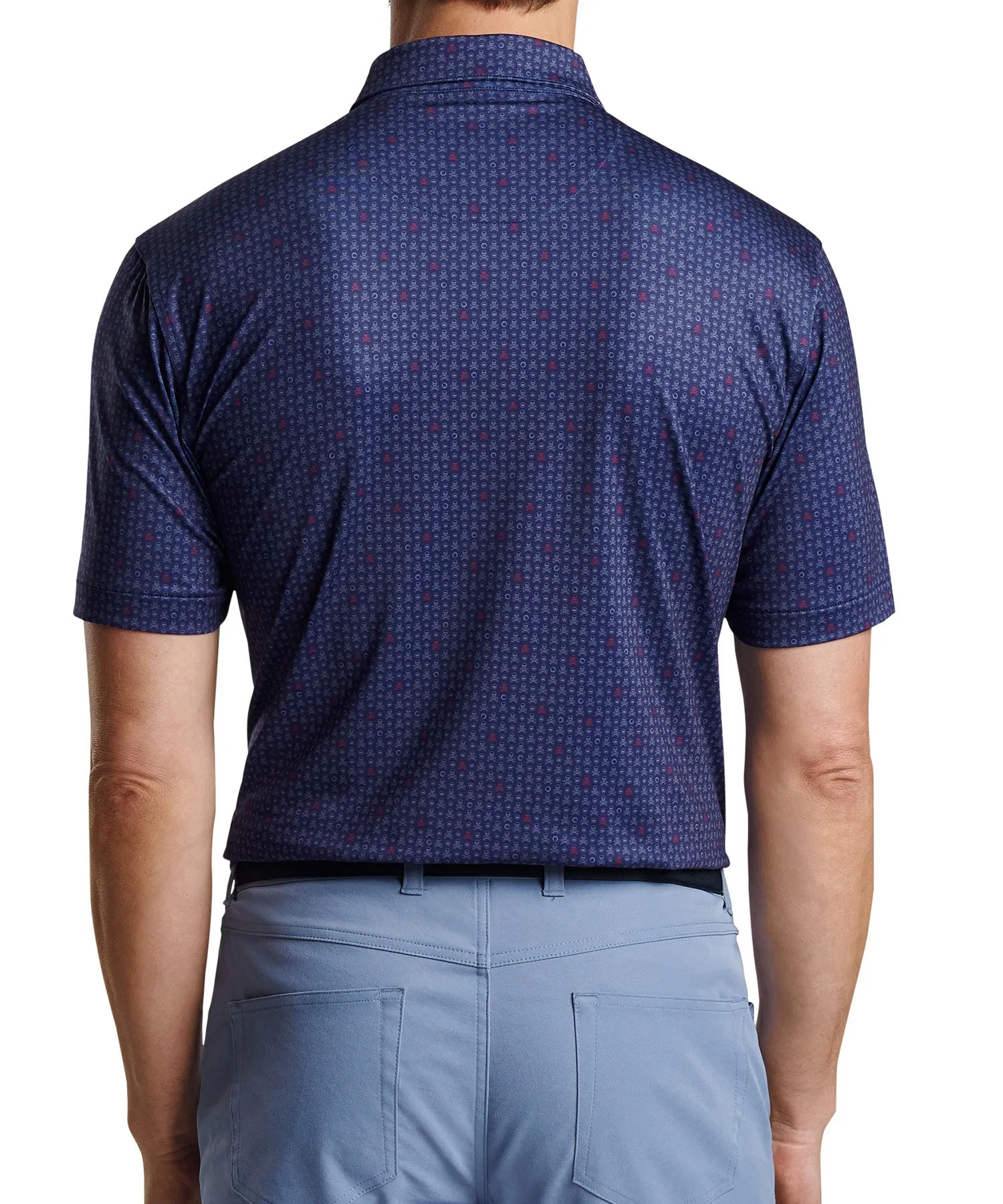 Peter Millar Short Sleeve Skull Print Polo Knit Shirt