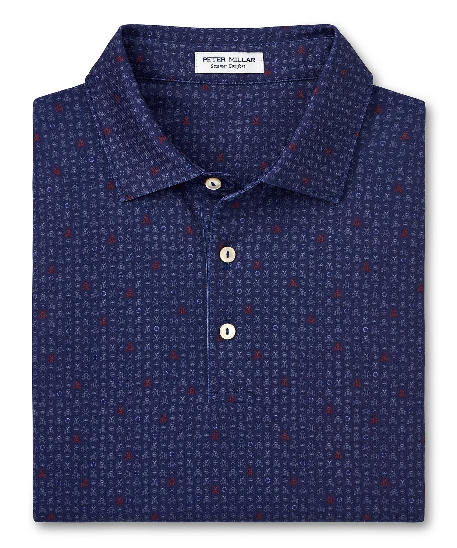 Peter Millar Short Sleeve Skull Print Polo Knit Shirt